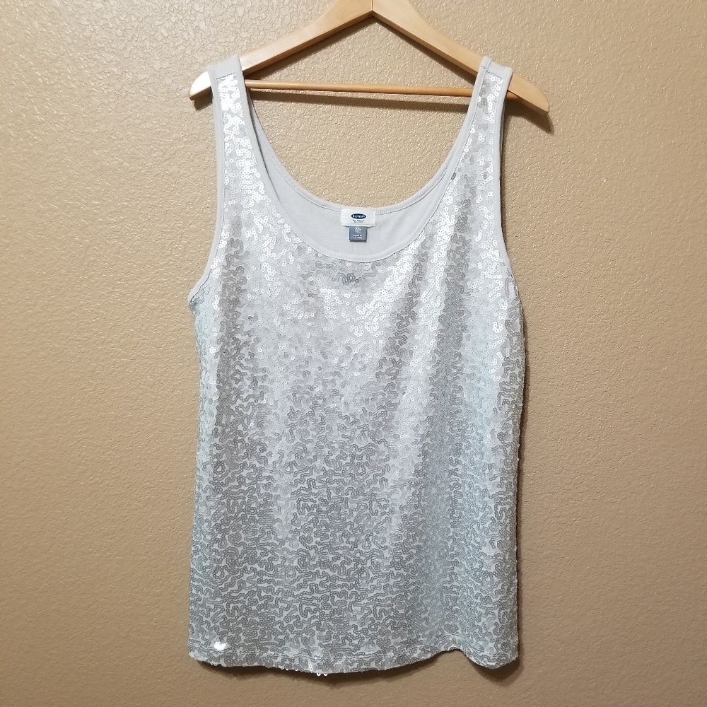 Old Navy Gray/Silver Sequined Tank Sz. XXL